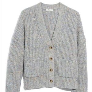Madewell Speckled Rib Cardigan Blue Size M-L